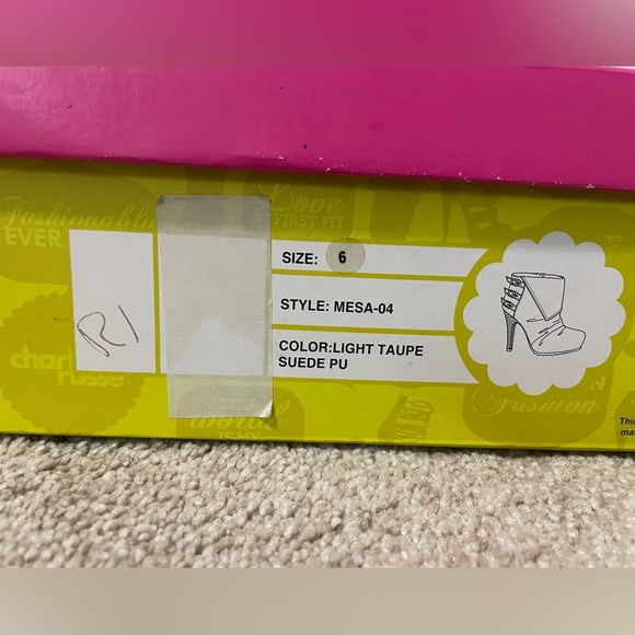 Charlotte Russe Mesa Buckle Heel Zipper Booties Light Taupe Suede Women’s 6 NWT - Picture 3 of 4